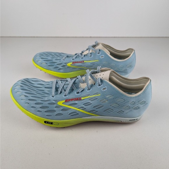 Brooks Wire 8 Unisex Blue Yellow Lightweight Spike Track Running Shoes Sz 10.5D main image 5